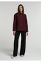 Boyfriend Fit Shirt Neck Plain Women's Burgundy Long Sleeve Shirt - 3