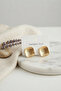 316L Steel Gold Color Inverted Convex Model Earrings - - 2