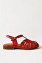 Women's Genuine Leather Sandals with Stripe Detail |   Gona - 2