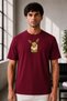 Unisex Oversize Embroidered Eevee Design 100% Cotton T-Shirt