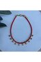 Drop Stone Afghan Beaded Anklet (Red) - 2