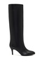 Women's Black Thin Heeled Leather Boots Wf160005Dv