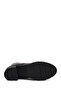 Women's Black Zippered Thick Heeled Leather Boots Wf410020Dv - 8