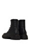 Women's Black Zippered Leather Boots Wf170008Df - 6