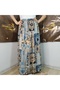 Elastic Waist, Vibrant Colored Patterned Viscose Printed Fabric Maxi Skirt, Prayer Skirt, Size 38, 100 kg - 2