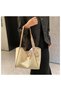 Large Capacity Ladies Tote Bag Premium Solid Colour Leather Handbag for Travelling-Women's Shoulder Tote Bag Leather Handbag For Women Retro Large Capacity Messenger Fashionable Travel Hand Ba - 3