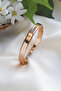 Rose Color Flat Steel Handcuff Bracelet - 4