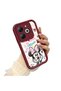 Infinix Smart 8/8 Pro Compatible Case Camera Protector Minnie Pattern Maroon Lover Couple Silicone Phone Case - 3