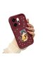 Oppo Reno 14 Pro 5g Compatible Case Camera Protective Case with Cat Design Burgundy Couple Silicone Phone Case - 2