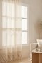 Pearl Belted Lace Authentic Tasseled Cotton Decorative Curtain - 6