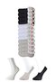 Glb-Stl41414 Black Gray and White Men's Ballerina Socks 12 Pairs