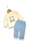 Baby Boy Set with Bow Tie and Teddy Bear Embroidery, 2-Piece Sweatshirt Set for 3-6-9-12 Months - 3