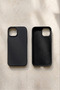 Black Phone Case Compatible with iPhone 15 Premium Matte Silicone Cover Dirt and Stain Resistant Wipeable Surface Camera Protected Stylish and Minimalist Design Daily Use Case - 6