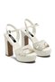 Women's High Heeled Stone Embellished Ankle Strap Evening Dress Shoes
