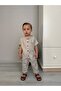 Unisex Children's Beige Striped Vest 2-Piece Set - 4