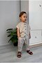 Unisex Children's Beige Striped Vest 2-Piece Set - 7