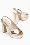 Women's Gold Platform High Heel Shoes - 5