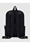 Black Printed Linen Unisex Backpack - 2