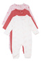 Baby Girl White Fuchsia Pink Bow 3-Piece Romper Set - 2
