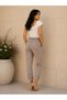 Women's Original Italian Lighral Gabardine Fabric Winter Trousers with Studs on the Sides 42-46 - 2