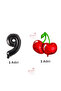Rönesans Cherry and Black Number Foil Balloon Set Age-8 - 2