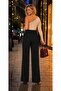 Women's Black High Waist Palazzo Pants with Velcro Closure, Compatible with Zero Sizes - 2