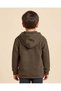 Boys Olive Zip Up Hooded Sweatshirt - 4