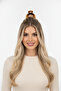Brown Turtle Shell Patterned Half Moon Shaped Hair Clip - 4