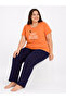 Plus Size Sweet Dreams Summer Orange Pajama Set - 5