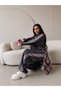 Straight Collar Wide-Leg Striped Track Suit - 4
