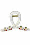 Transparent Pearlescent Cherry Detailed Stone Claw Hair Clip