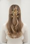 Yellow Color Flower Figured Large and Small Size 3-Piece Hair Clip Set - 2