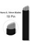 50Pcs Black Microblading Needles 18 Pin 0.18mm Blade for Manual Pen Permanent Makeup Tattoo Needle Available Sizes 12U, 14U, 16U,18U,7F,12F, 14F, 16F, 18F, 21F - 2
