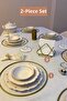 Set of 2 Matte Gold 6-Piece Supla Triangle Napkin Holder Kitchen Set
