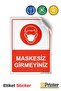 Do Not Enter Without a Mask Warning Sign Sticker 35X50 cm