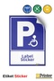 Disabled Car Parking Area Isg Warning Sign Sticker 35X50 cm