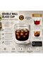 Double Wall Borosilicate Glass Cup,Heat Insulated Double Wall Coffee Cup,Cold Drink Latte Espresso Soft Drink Presentation Cup 9 Cm,280 ml - 3