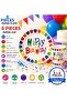 Colorful Happy Birthday Carnival Cardboard Plate and Cup Set 8 Plates 8 Cups 23 cm - 2