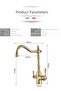 Kitchen Sink Faucet Dual Flow Water Purification Outlet Bright Antique Imported - 7