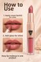 2-in-1 Cream Lipstick and Lip Gloss, 03 Powder Pink Nude Double-Sided Lip Gloss, Natural Nude Pink Glossy Finish Lipstick - 7