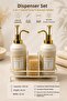 Liquid Soap Dispenser Set with Stand |   Hand Soap & Dishwashing Soap |   Metal Stand |   350 ml |   Metal - 2