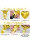 Gold Foil Heart Balloon Compatible with Air and Helium 25cm High Quality - 2