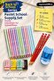 Faber-Castell Pastel Starter Stationery Set 12 Hb Pencils 3 Red Pencils 4 Erasers Blue Pencil Sharpener with Storage Box