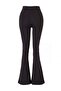 Siyah Fırçalı Soft Kumaş Flare/İspanyol Paça Örme Spor Tayt THMSS26TY00016 - 7