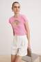 Pembe Cut Out Detaylı Özel Yaka Triko Bluz TWOSS26BZ00893 - 5