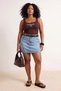 Blue High Elastic Waist Mini 100% Cotton Non-Stretch Denim Shorts Skirt Tbbss26Ap00057 - 6