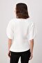 Beyaz Asimetrik Dokuma Bluz TWOSS26BZ00777 - 6