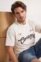 Ecru Oversize/Wide Fit Slogan Printed Tok Fabric T-Shirt Tmnss26Ts00072 - 2