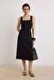 More Sustainable Black Backless Midi Woven Dress Twoss26El00289