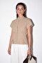 Mink Short Sleeve V-Neck Short Blouse Tdrss26Bz00085 - 2